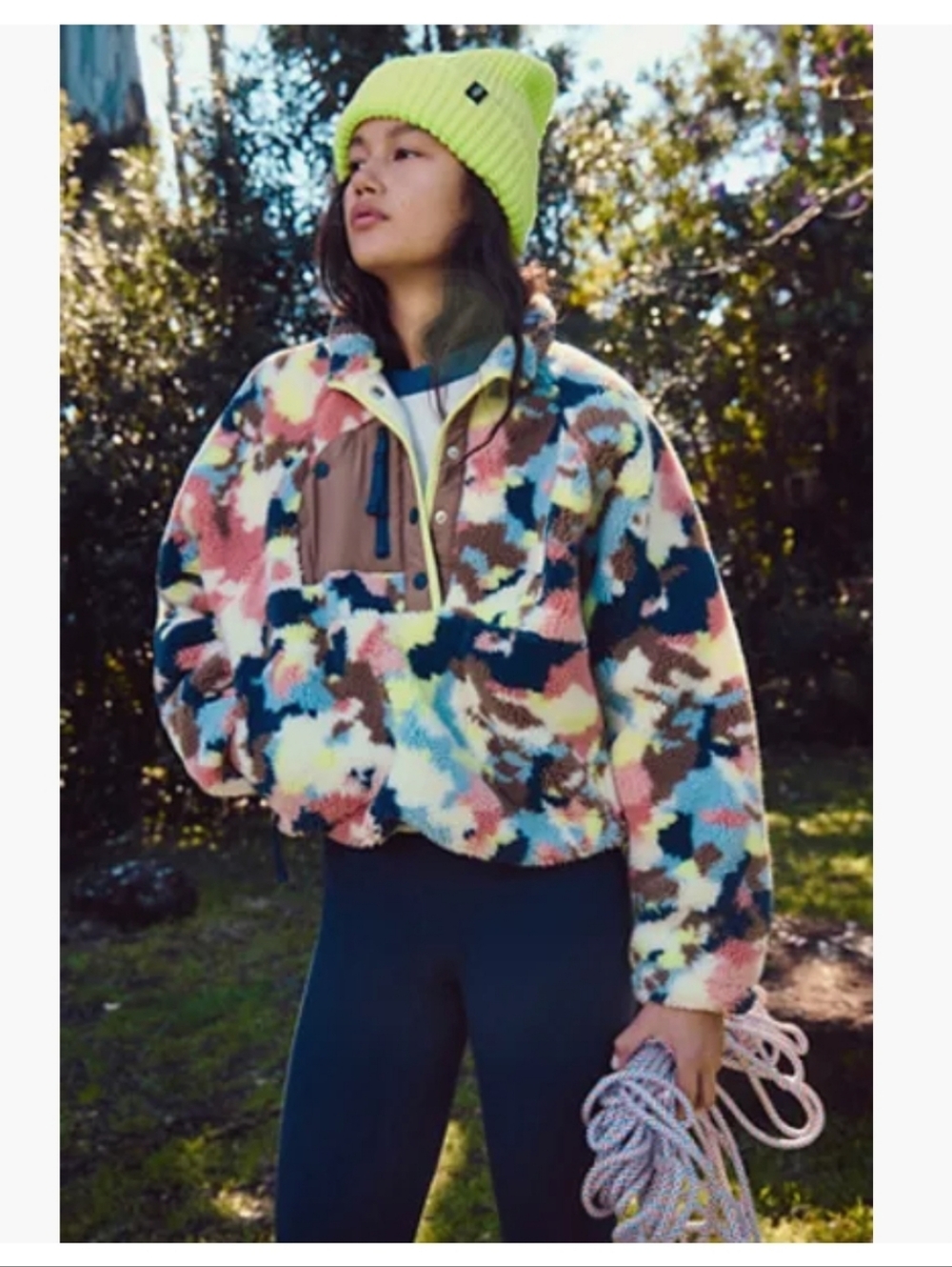 NWT FP Movement Hit The Slopes Printed Pullover Camo Combo